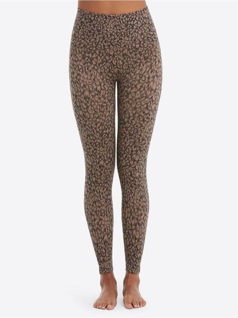 SPANX Look At Me Now Neutral Leopard Seamless Shaping Leggings - Women’s Large